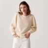 Pull à jeux de point fantaisie en mohair - Camelia 7403 ecru - 82 Ecru