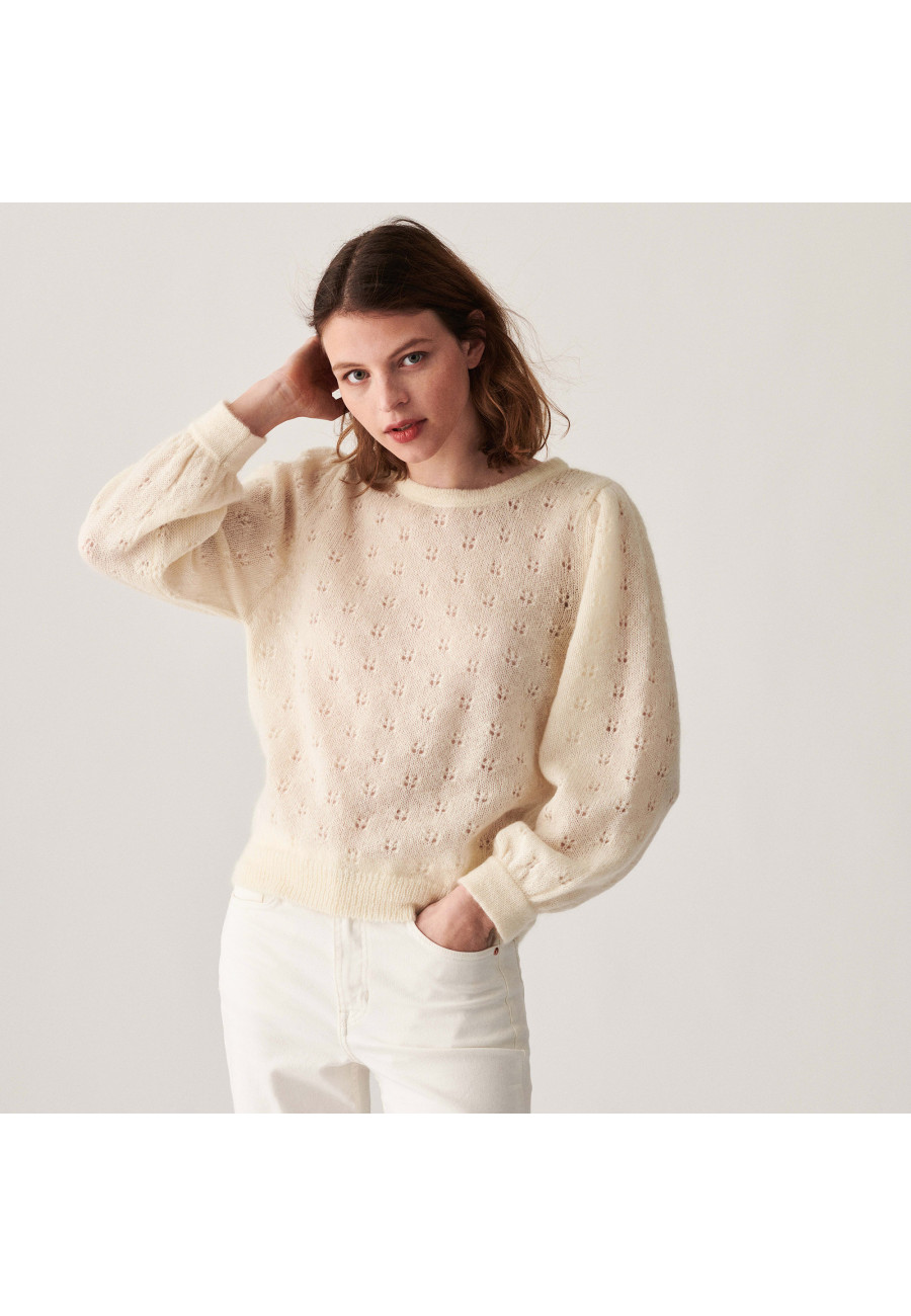 Mohair fancy stitch jumper - Camelia
