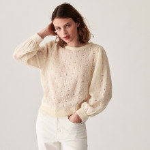 Mohair fancy stitch jumper - Camelia