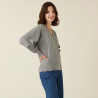 Loose-fit V-neck sweater with rib edges - Alderic
