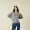 Loose-fit V-neck sweater with rib edges - Alderic