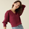 Loose-fit V-neck sweater with rib edges - Alderic