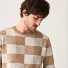 Checkered cashmere sweater - Amadeo