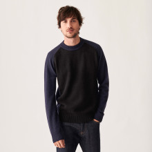 Two-tone cashmere sweater with raglan sleeves - Amalfi