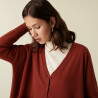 Buttoned V-neck cardigan with cashmere pockets - Achille