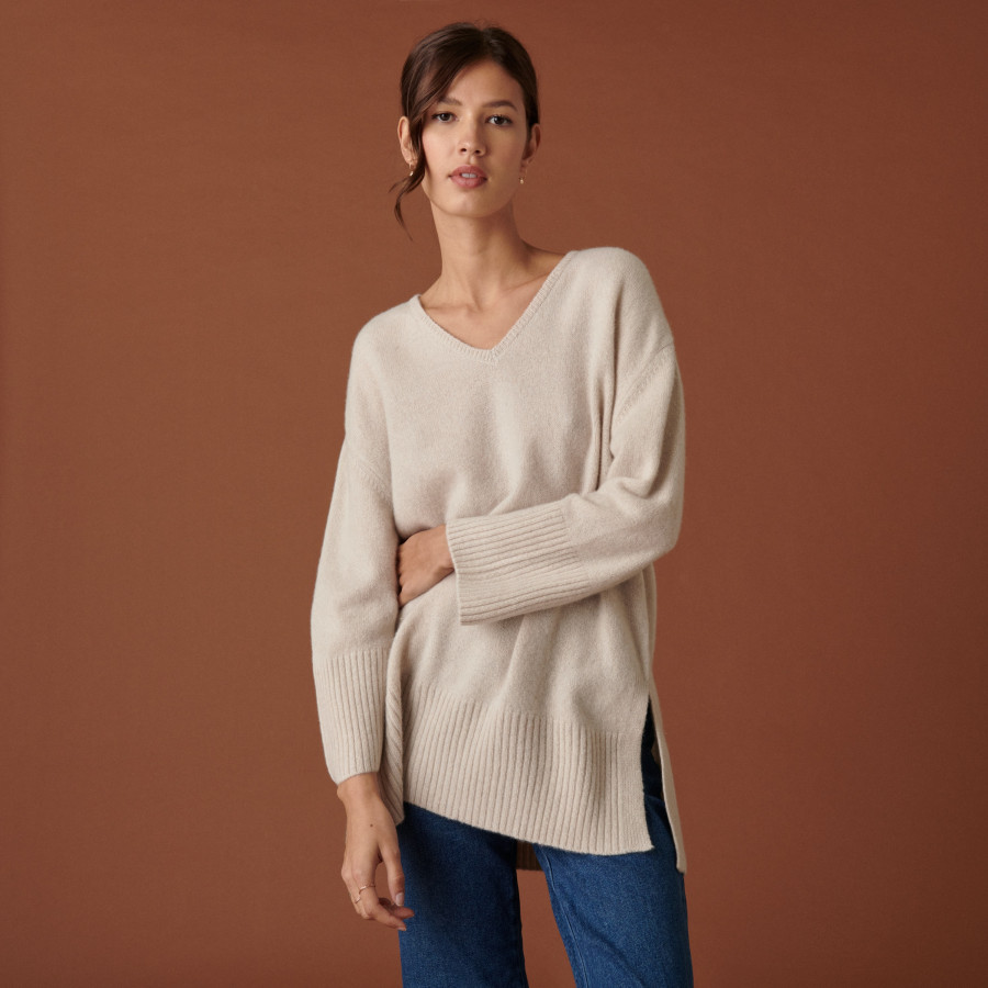 Suéter Cashmere Blend com fenda solta - Darius