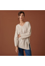 Oversized slit sweater in cashmere and recycled wool - Darius