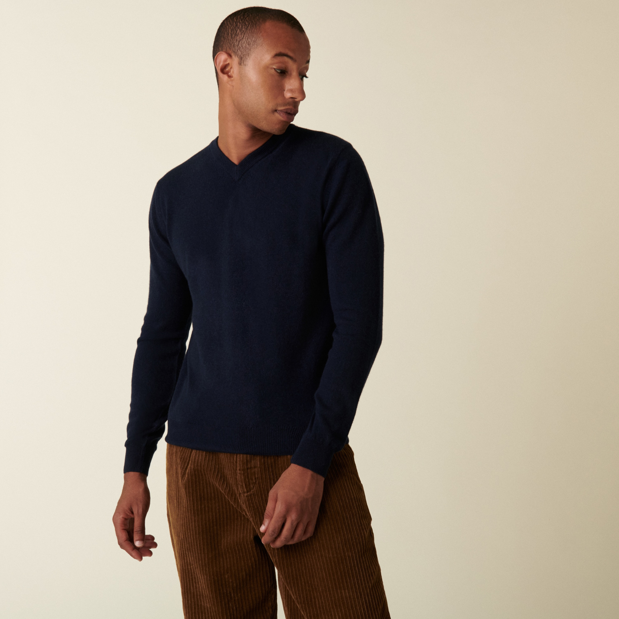 Pull col V en cachemire - Evann 7440 Marine - 05 Bleu marine