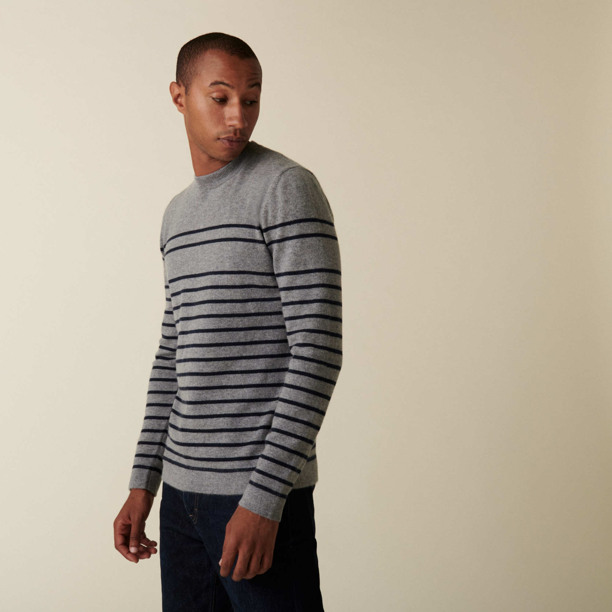 Round-neck striped cashmere sweater - Auguste