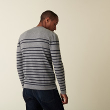 Round-neck striped cashmere sweater - Auguste