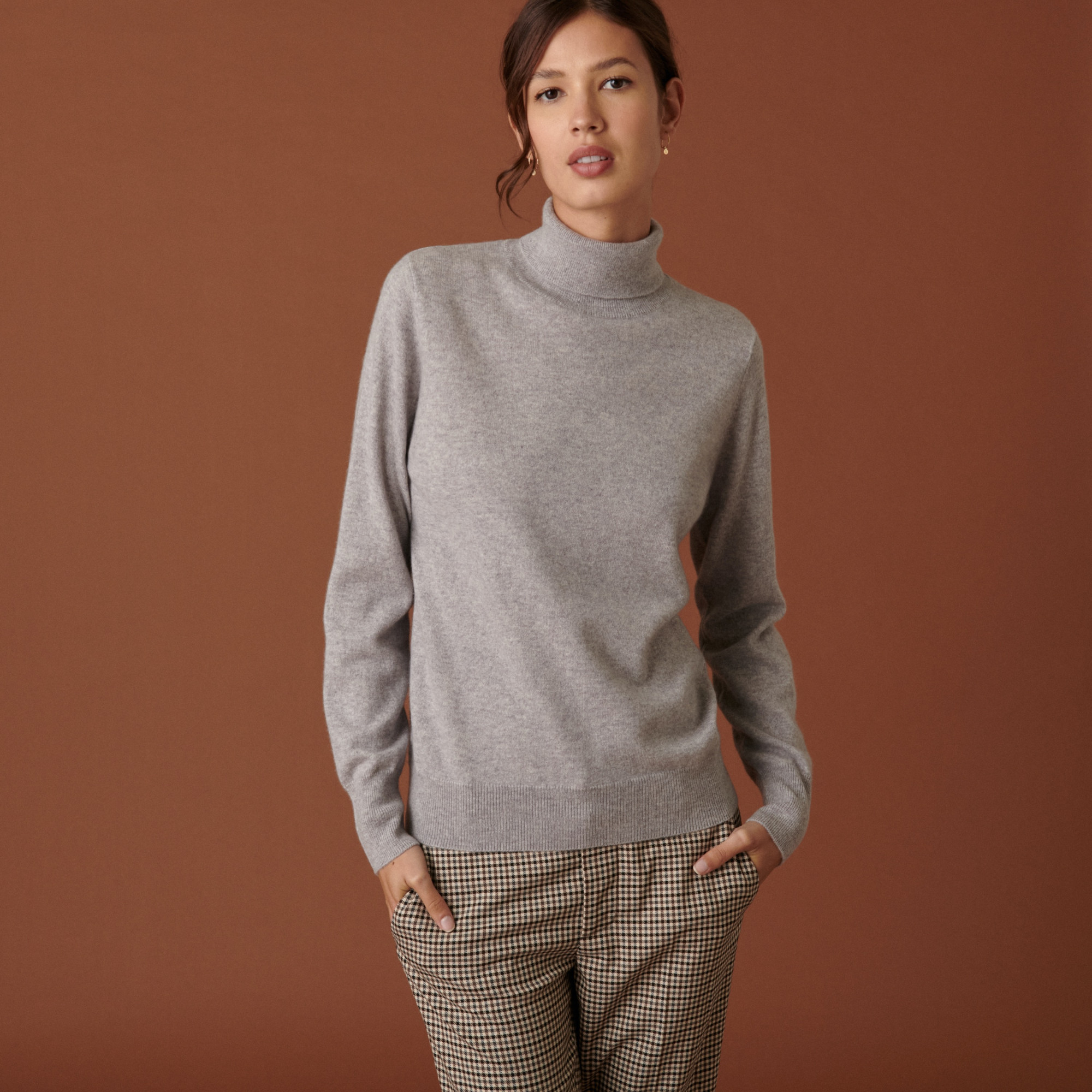 Pull col roulé en cachemire - Abesse 7412 gris clair - 11 Gris clair