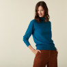 Pull col roulé en cachemire - Abesse 7443 paon - 06 Bleu moyen