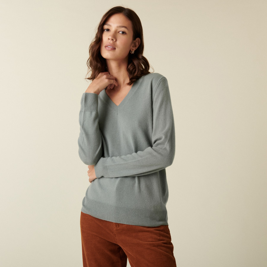 Suéter de cashmere com decote em V - Abel