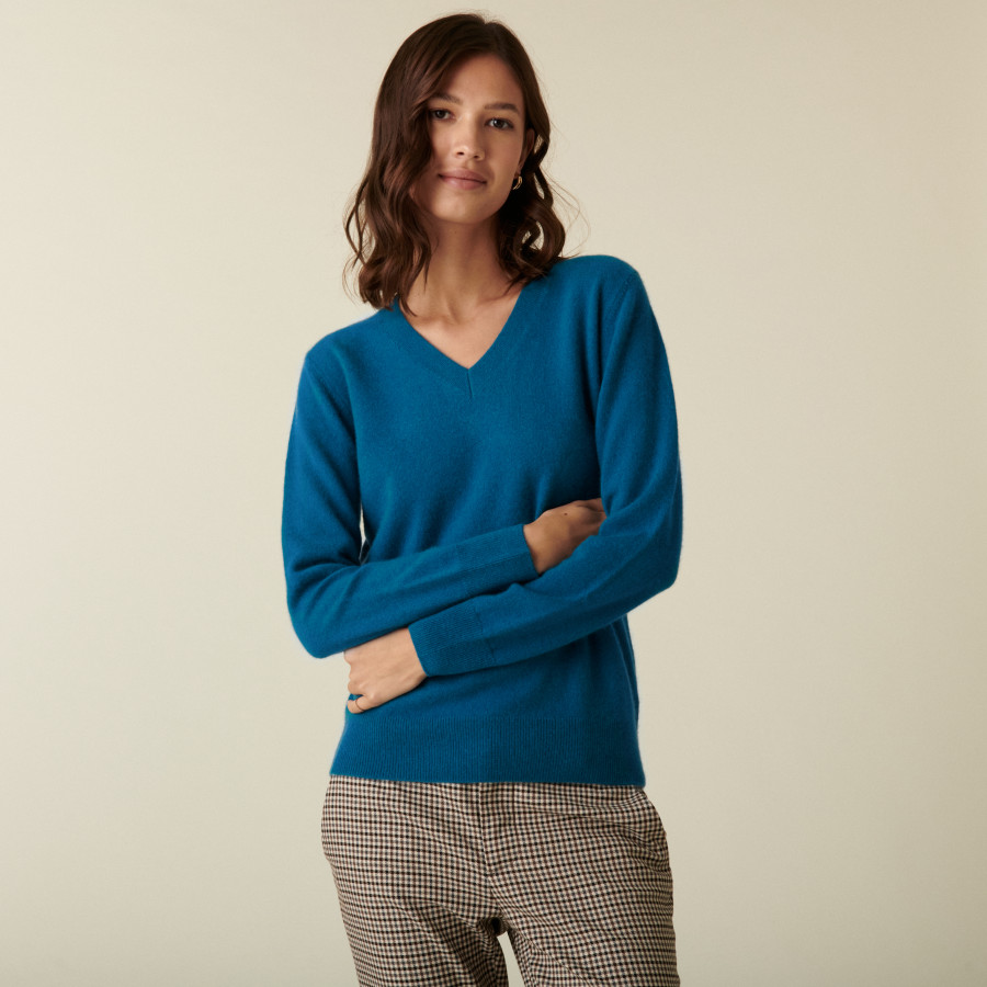 Suéter de cashmere com decote em V - Abel