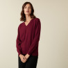 Pull col V en cachemire - Abel 7482 griotte - 51 Bordeaux