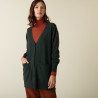 Long V-neck cashmere cardigan with slits and pockets - Aden