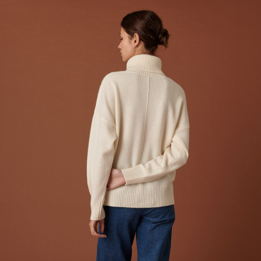 Turtleneck sweater with cashmere slits - Adena