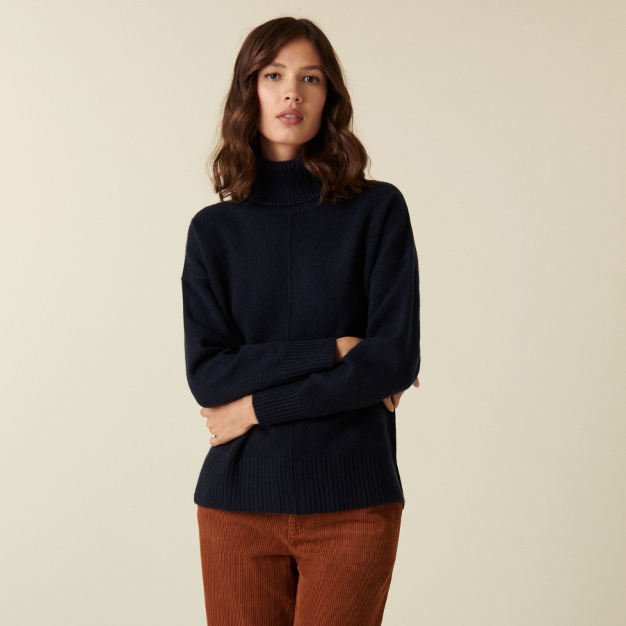 Turtleneck sweater with cashmere slits - Adena