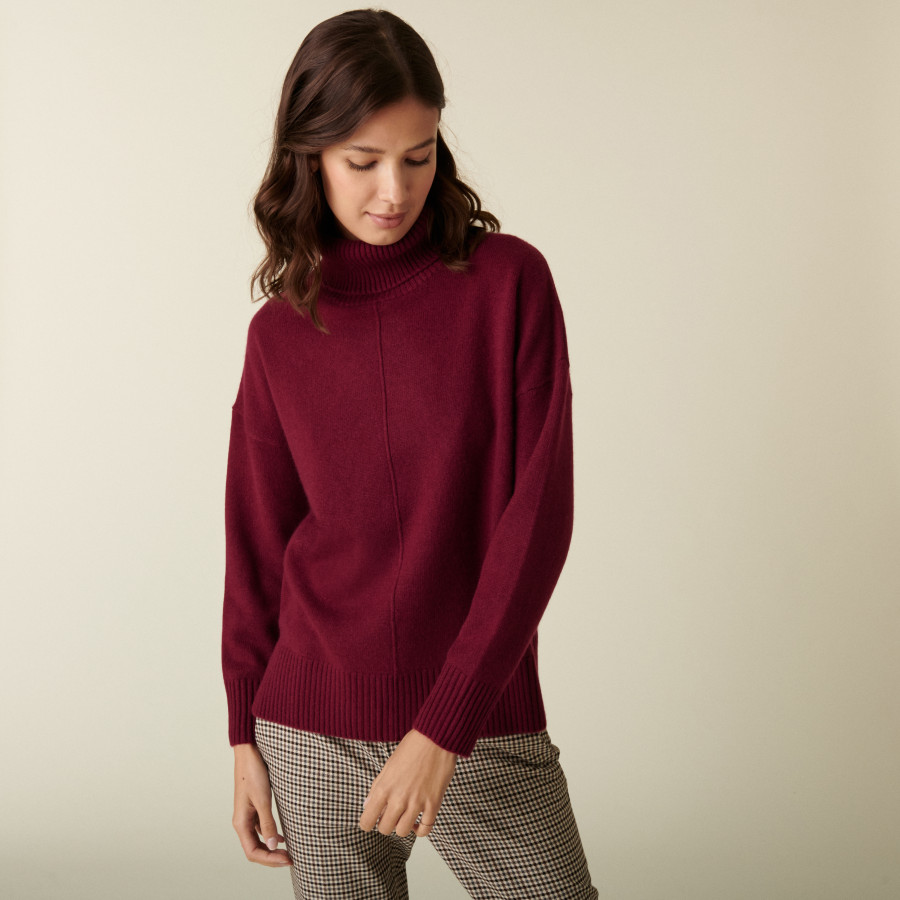 Turtleneck sweater with cashmere slits - Adena