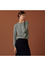 Pull col rond en cachemire - Abeline 7452 amande - 94 Vert amande