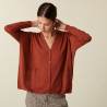 Buttoned cardigan with pockets in merino wool - Ava