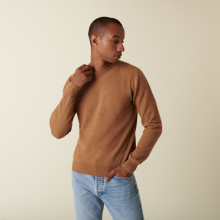 Pull col rond en cachemire - Evain 7430 noisette - 46 Marron clair