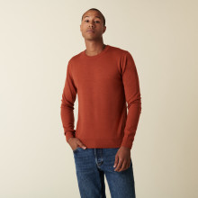 Round neck sweater with logo in merino wool - Eddie