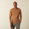 Pull col rond avec logo en laine mérinos - Eddie 7430 noisette - 88 Camel
