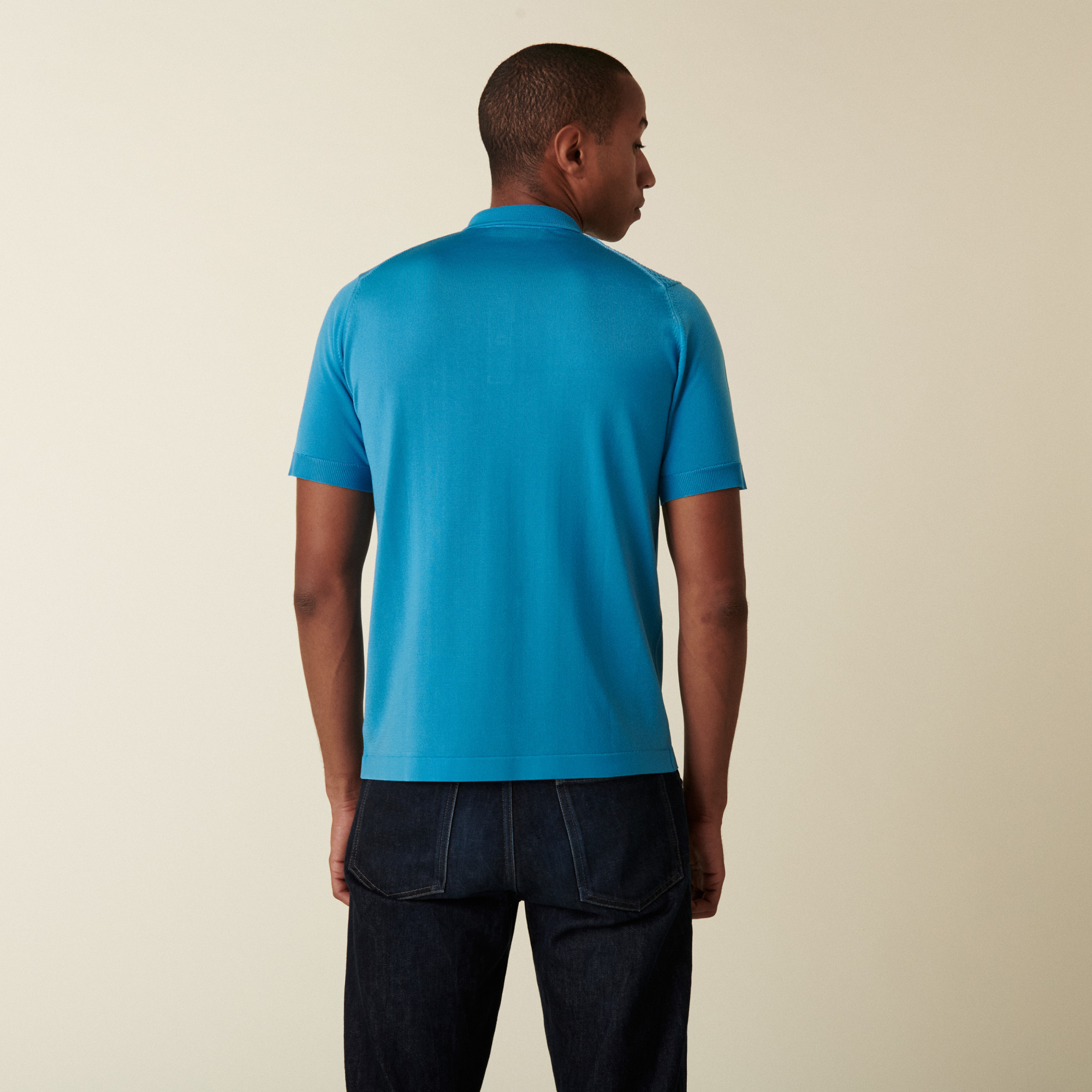 Polo en Fil Lumière bicolore - Daly 2183 piscine - 06 Bleu moyen