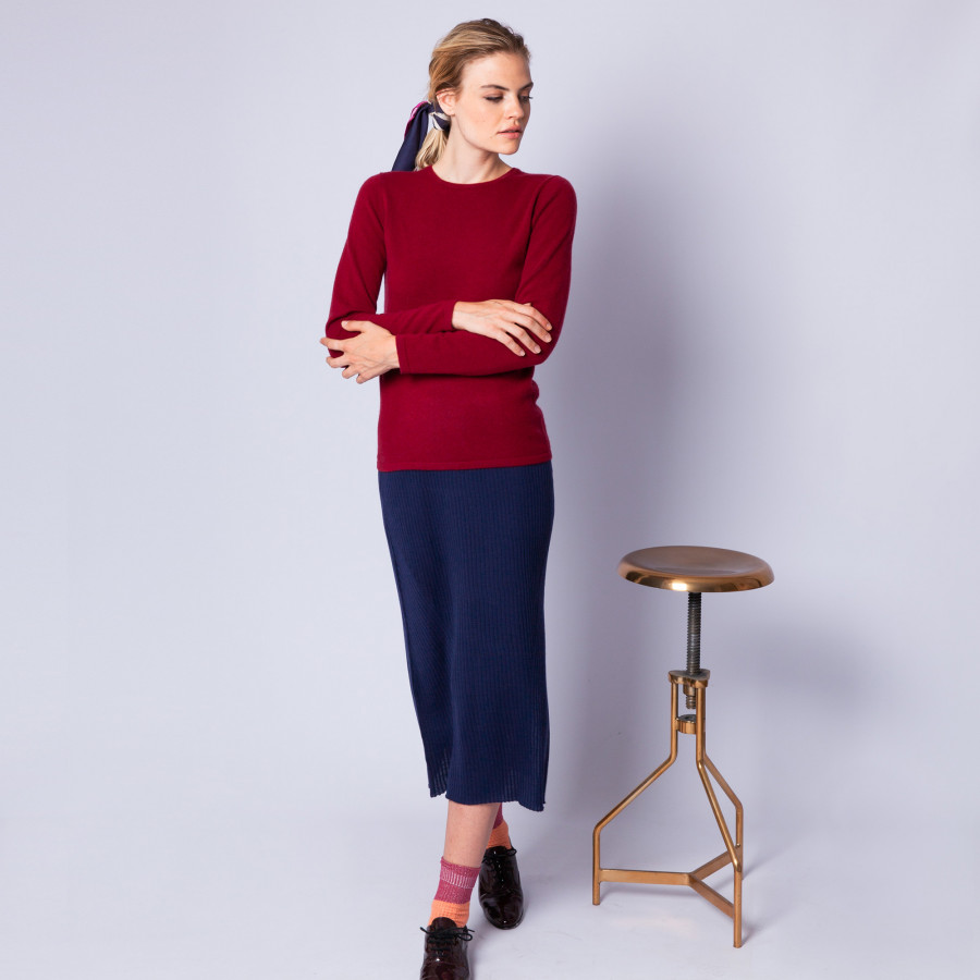 Suéter de cashmere com gola redonda - Evana