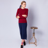 Pull col rond en cachemire intemporel - Evana 6384 rouge cerise - 20 Rouge foncé