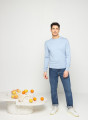 Round neck sweater with logo in merino wool - Eddie