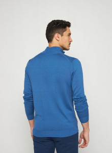 Trucker neck sweater with logo in merino wool - Ryan