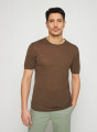 T-shirt col rond en lin flammé - Renaud 7650 kaki - 83 Kaki