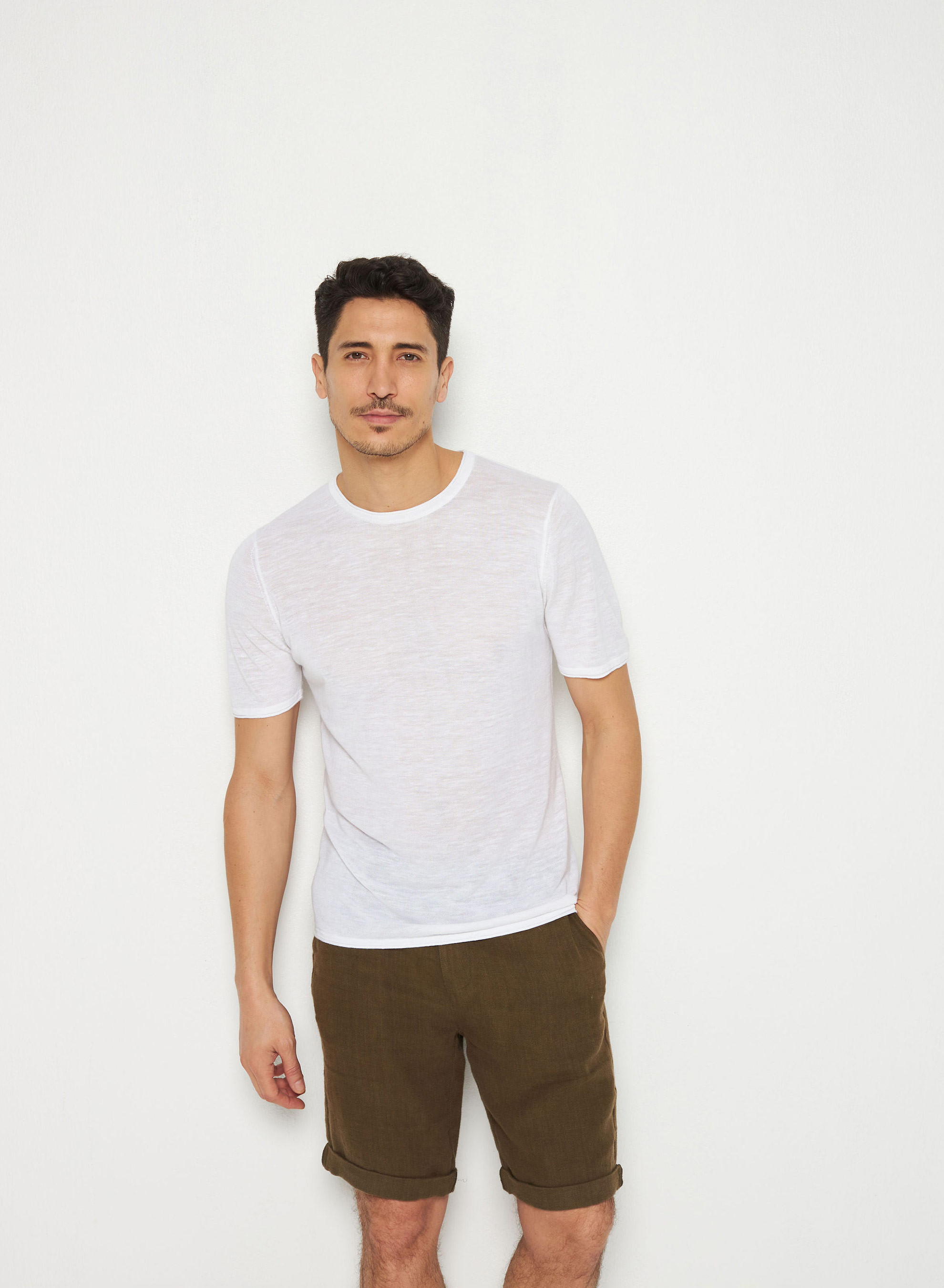 Slub linen round neck T-shirt - Renaud