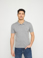 Polo en coton bio avec logo - Richie 7611 volute - 09 Gris moyen
