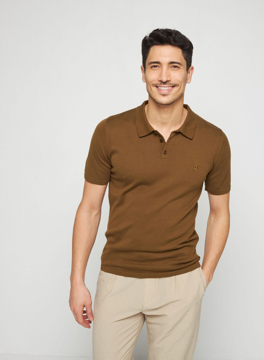 Polo en coton bio avec logo - Richie 7611 volute - 09 Gris moyen