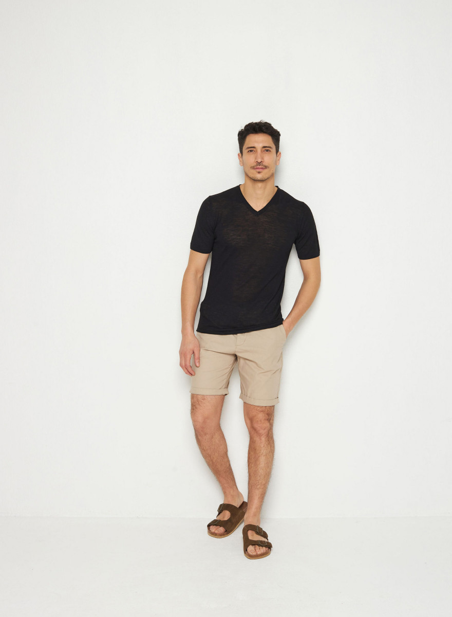 Slub linen V-neck T-shirt - Reuben