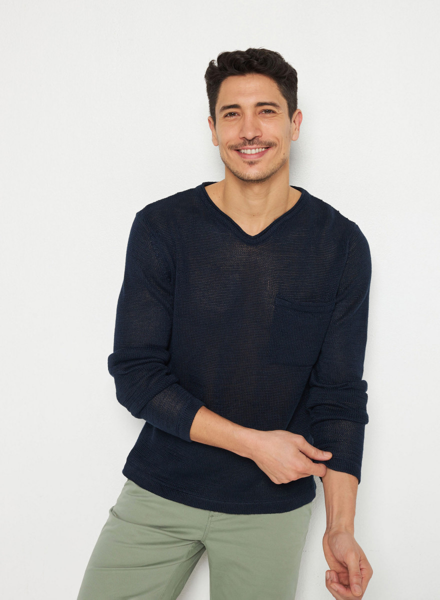 Linen turtleneck sweater - Rubin