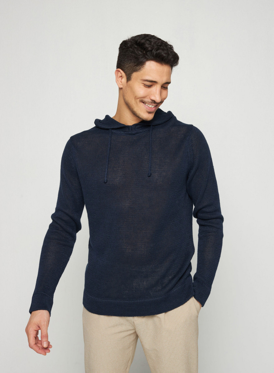 Linen Crew Neck Hoodie - Russell