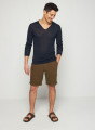 Slub linen and linen V-neck sweater -Blayne