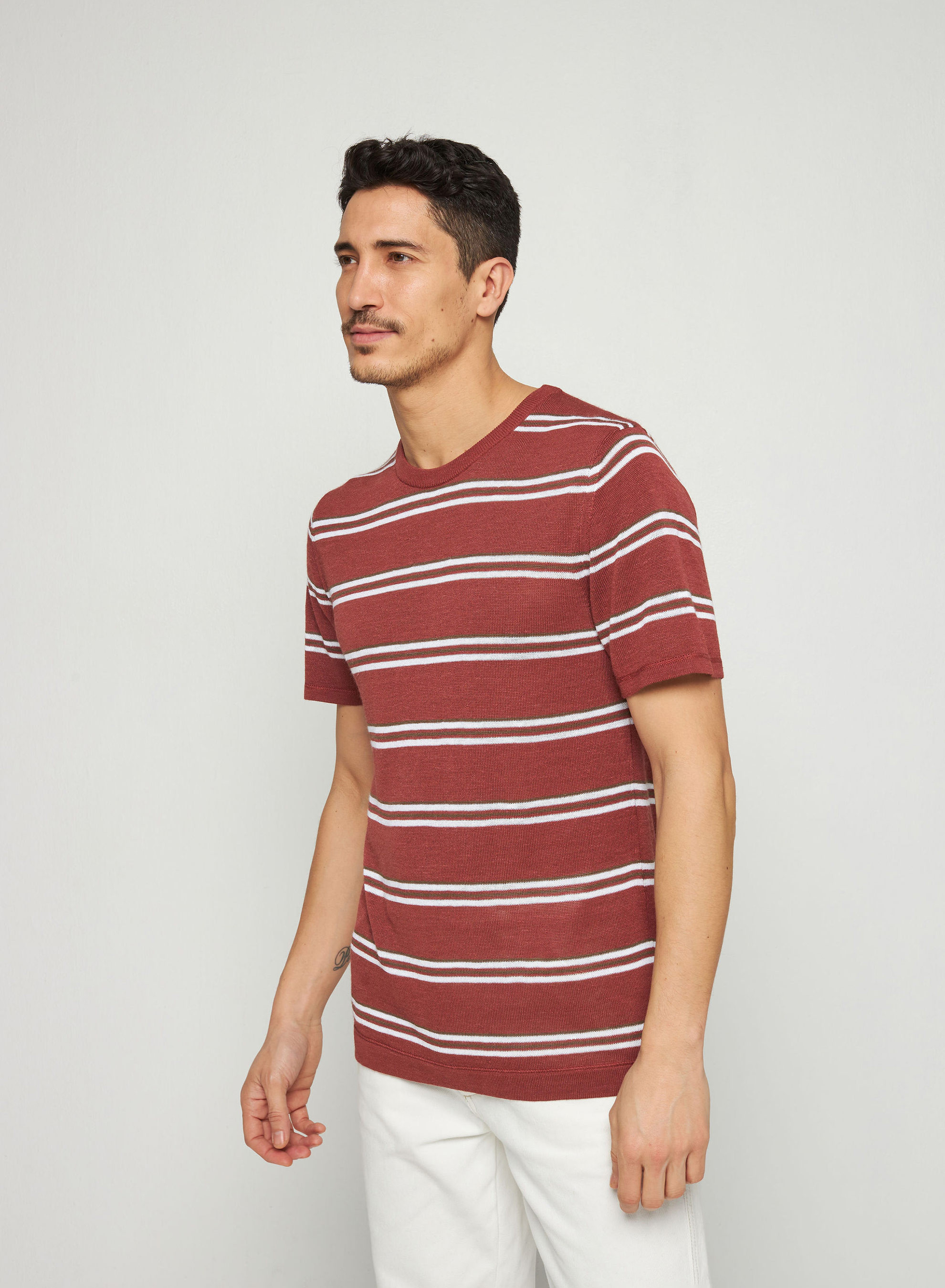 Striped t-shirt in slub linen - Remi