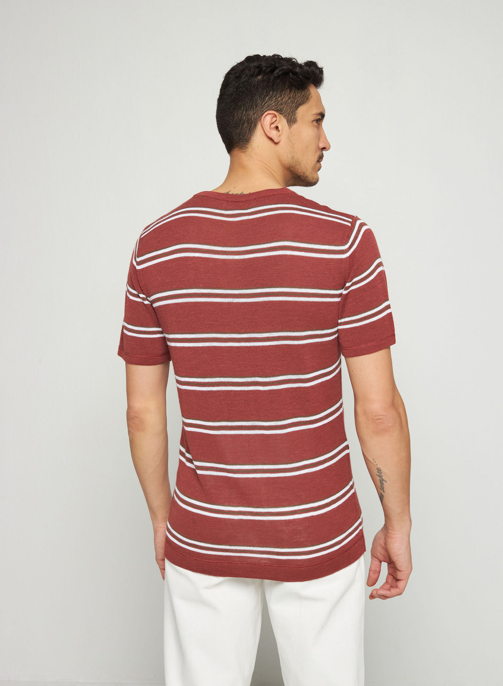 Striped t-shirt in slub linen - Remi