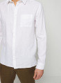 Chemise manches longues en lin - Robin 7600 blanc - 02 Blanc