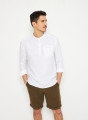 Linen shirt with tunisian collar - Romeo