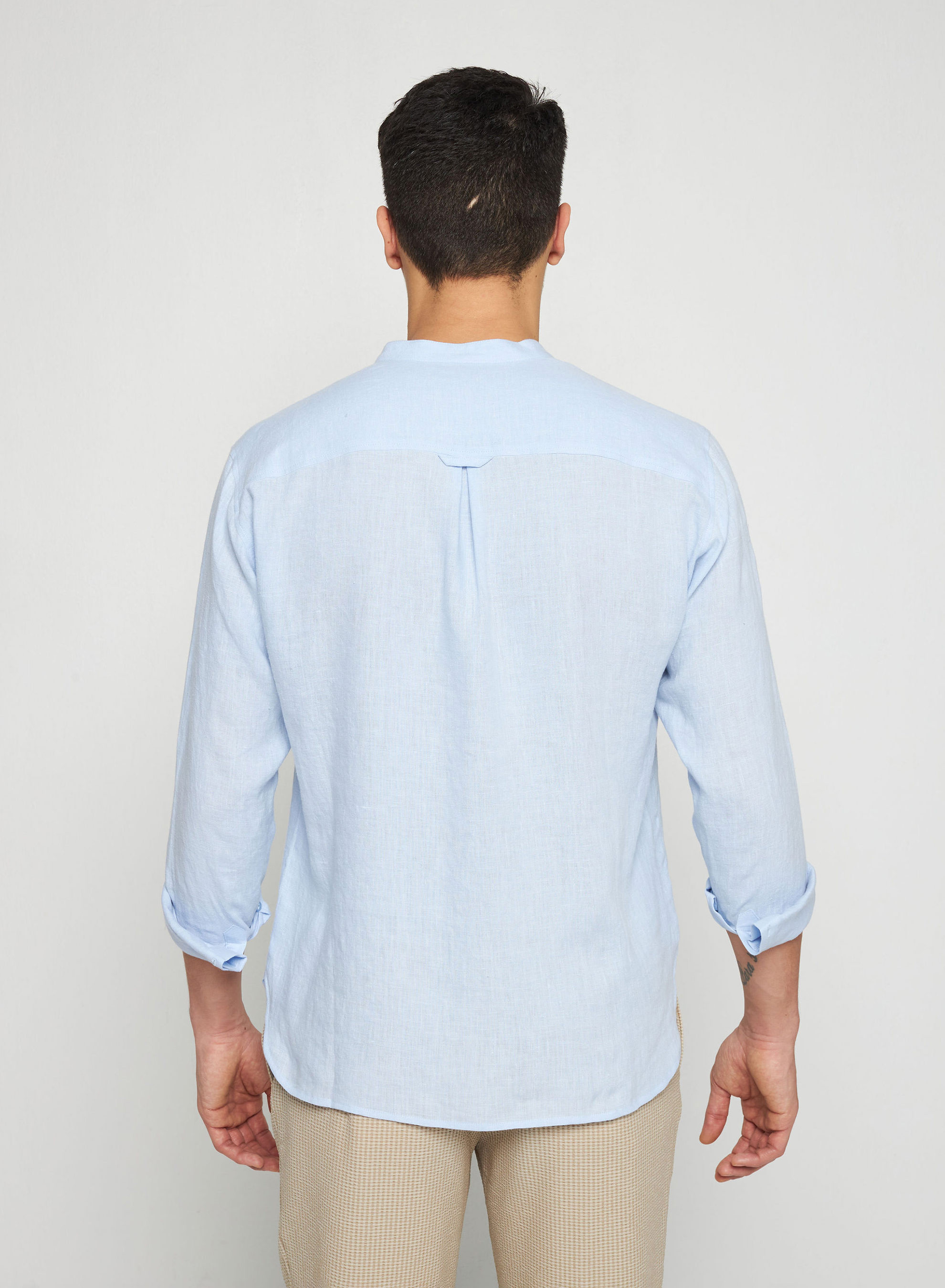 Chemise col tunisien en lin - Romeo