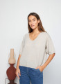 Light cashmere elbow sleeve T-shirt - Solange