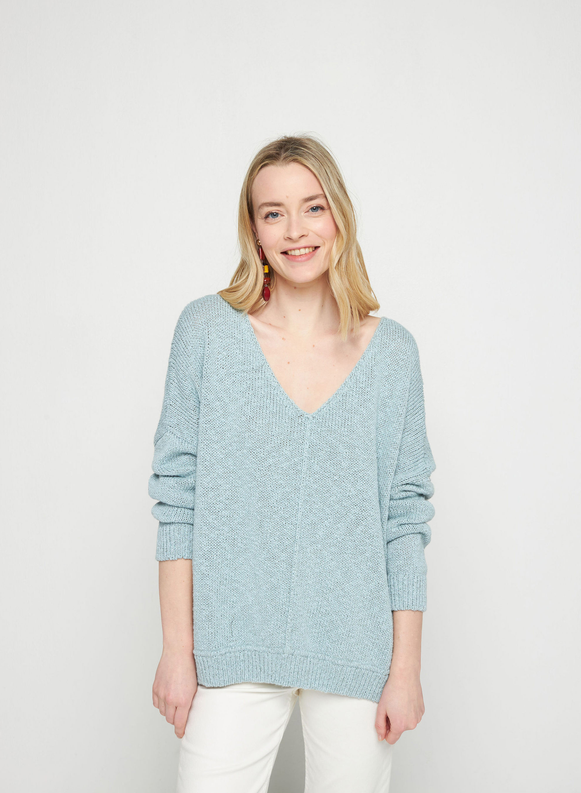 Loose cotton and linen jumper - Thalie