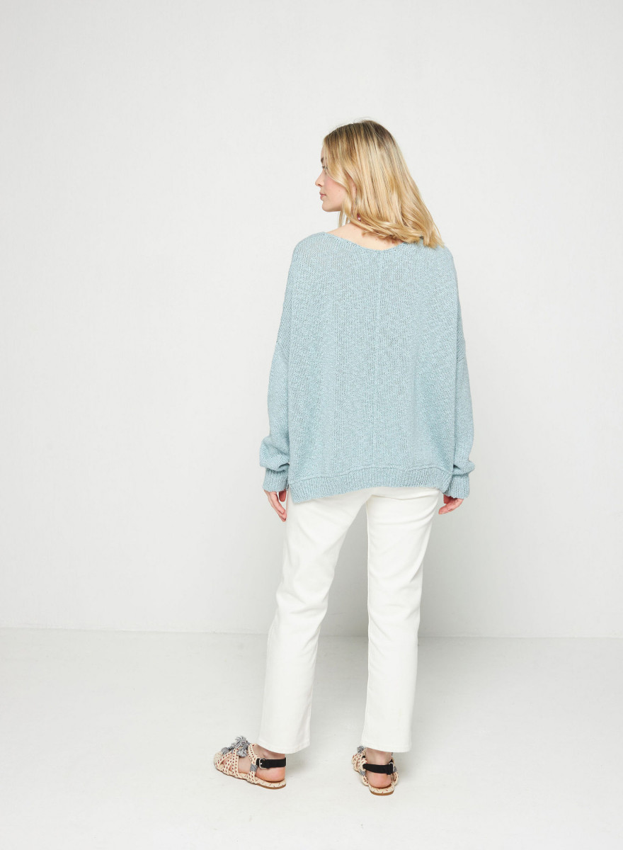 Loose cotton and linen jumper - Nathalie