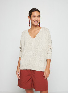 Pull ample coton et lin - Thalie  7601 ecru - 82 Ecru